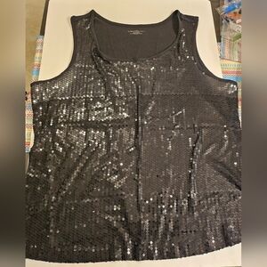 Black Sequin Tank Top